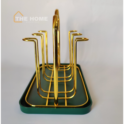 Premium Metal Golden Glass Stand - Cup Stand