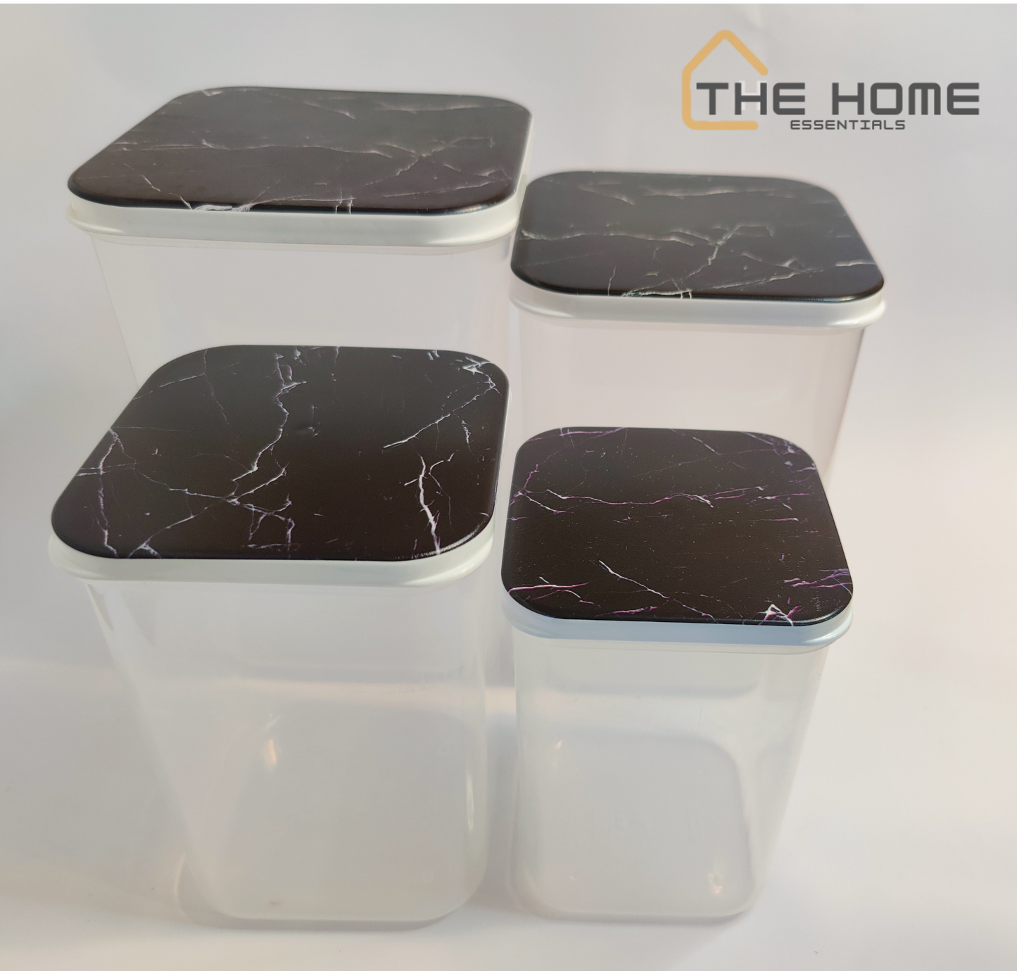 High Quality Plastic Unique Design Jar Set - 4 Boxes Box Marble Printed