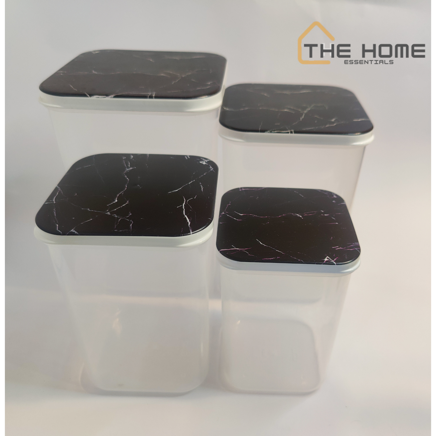 High Quality Plastic Unique Design Jar Set - 4 Boxes Box Marble Printed