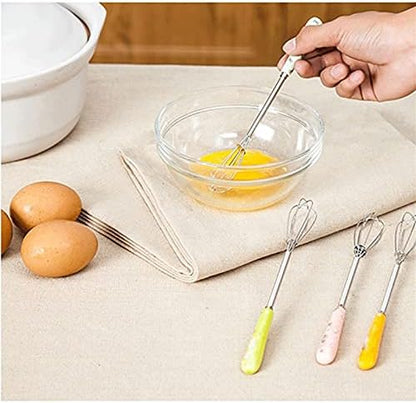 Spring Handle Stainless Steel Egg Mixer