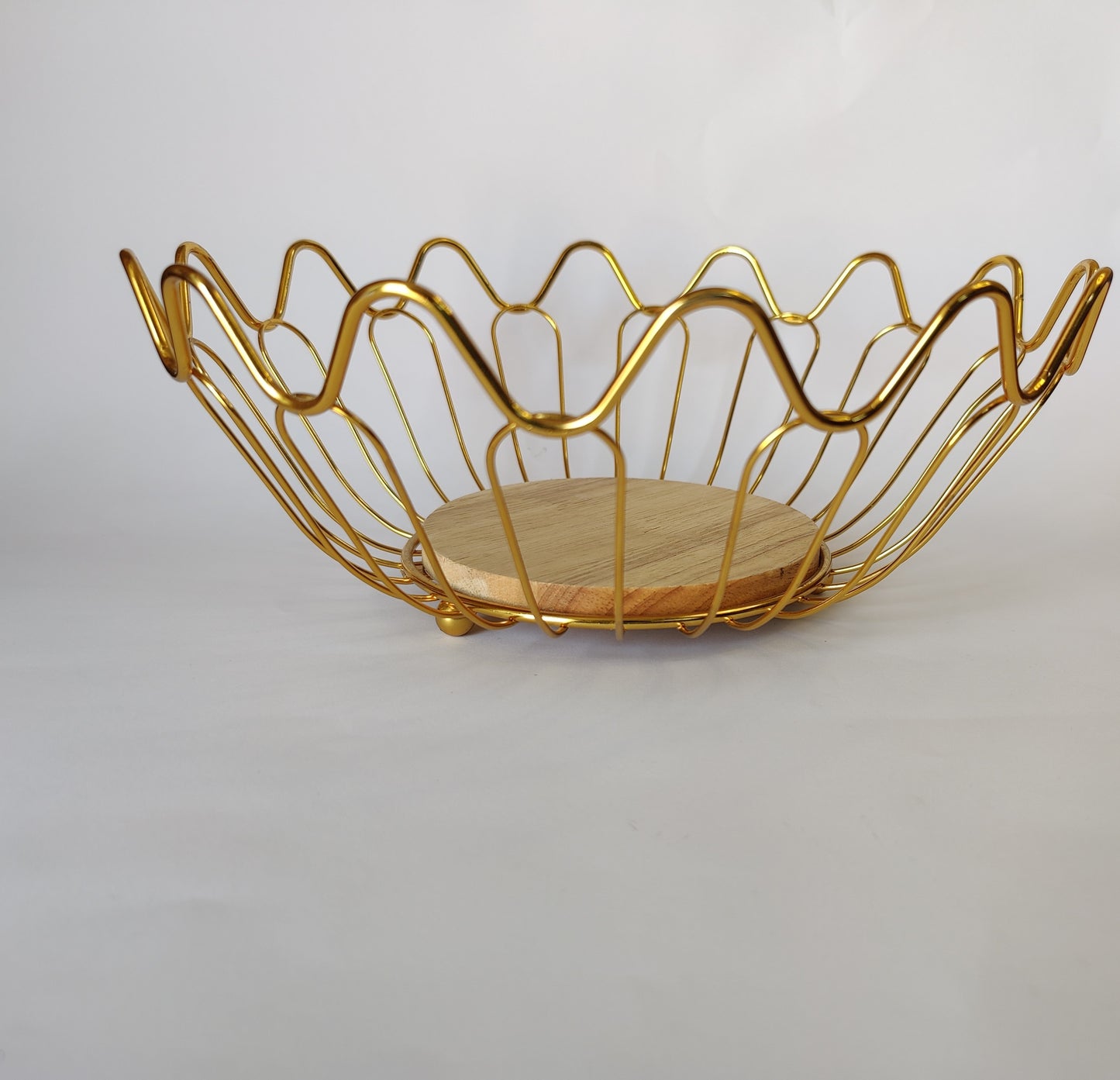 Premium Golden Metal Fruit Basket for Fruits, Sweets, and Snacks