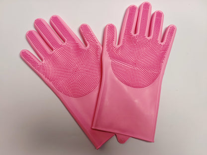 Reusable Silicon cleaning Gloves with inbuilt Scrubber