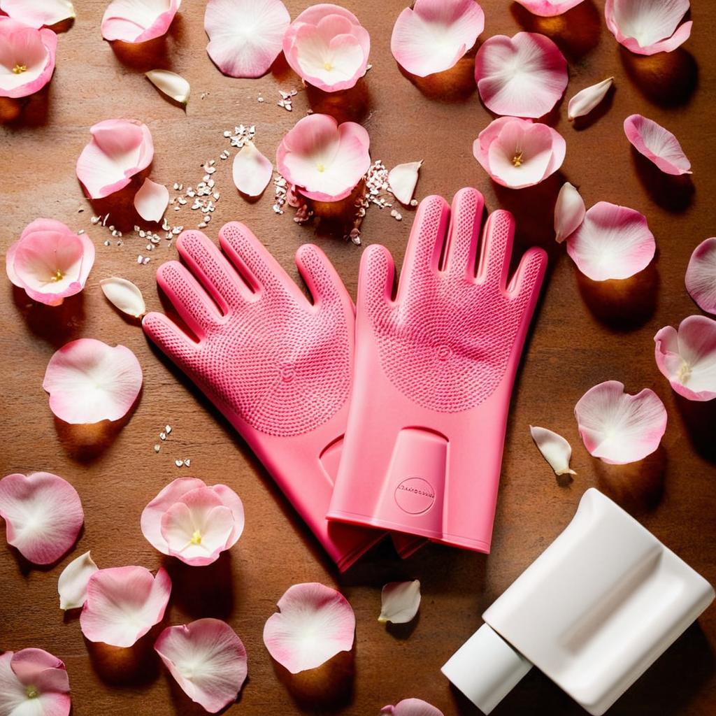 Reusable Silicon cleaning Gloves with inbuilt Scrubber